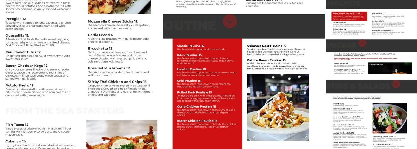 Castle John's Lindsay Menu