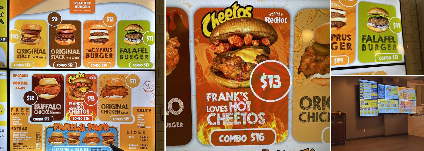 Stacked Burger and Chicken Menu