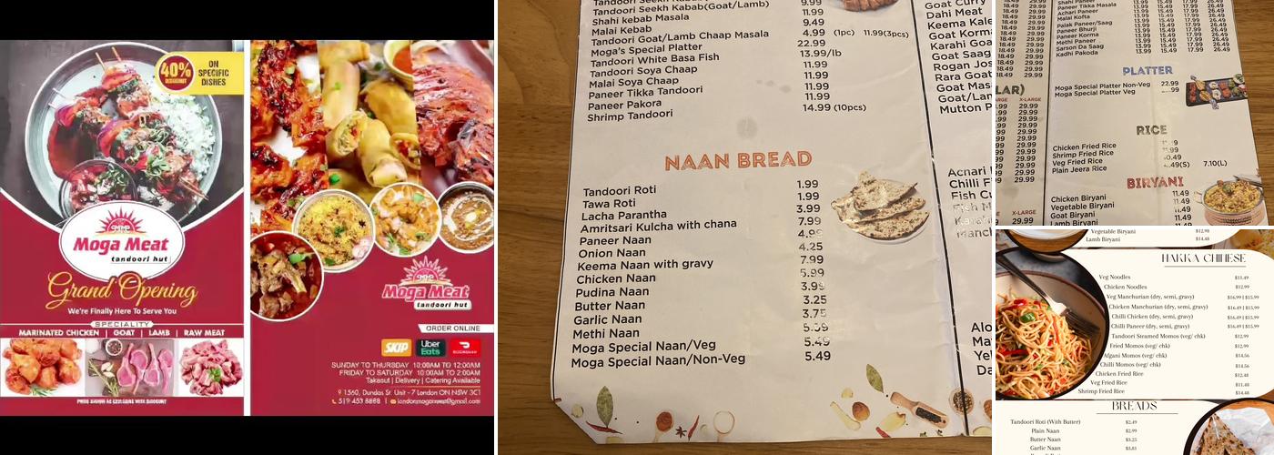 Moga Meat Tandoori Hut Menu