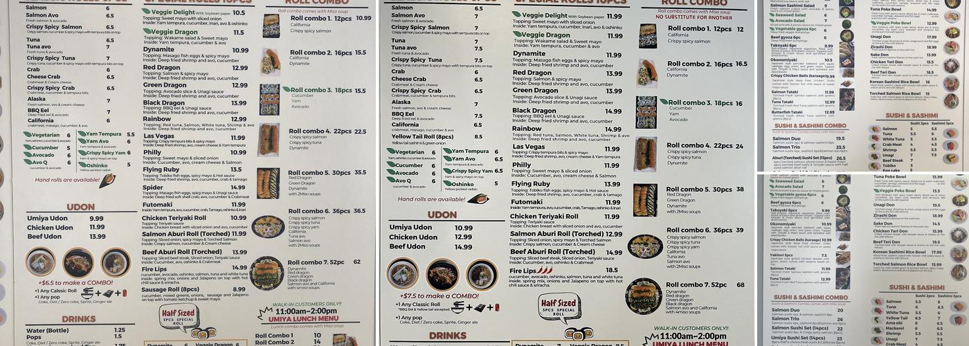 Umiya sushi Menu