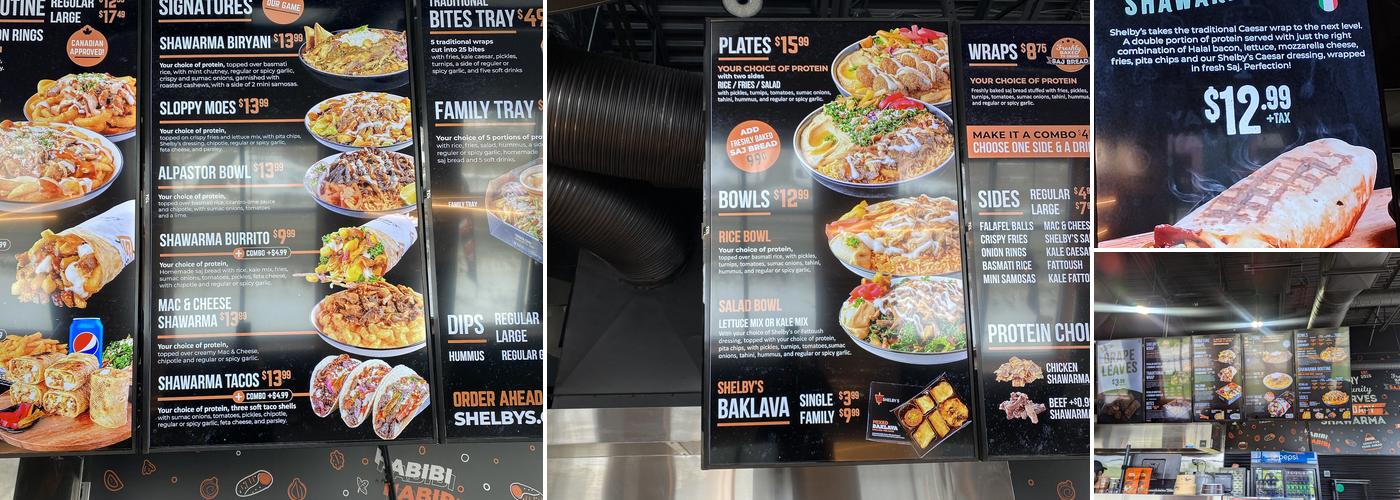 Shelby's Shawarma Menu