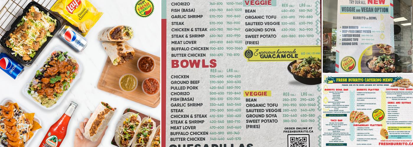 Fresh Burrito Menu