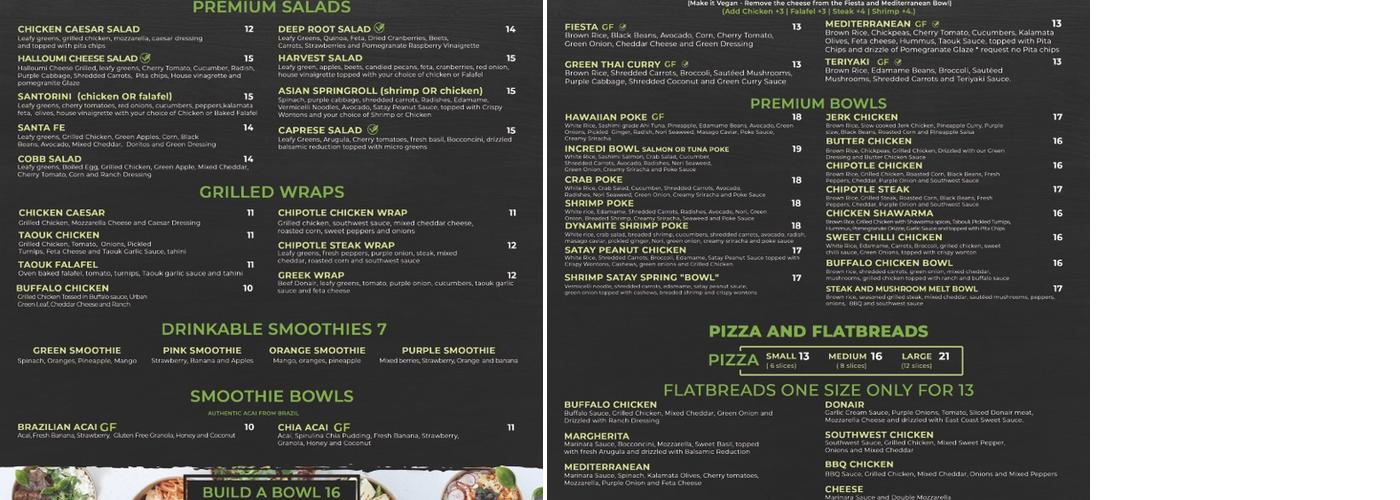 Build A Bowl ( North ) Menu