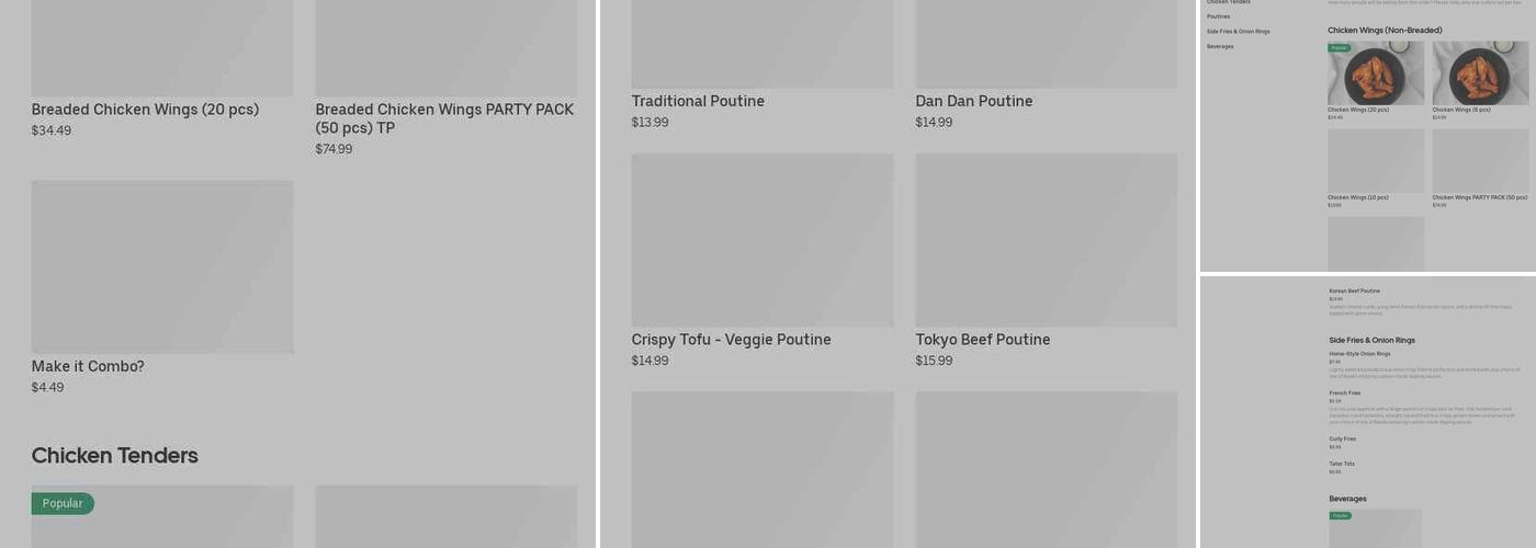 Bawk Bawk Chicken & Poutines Menu