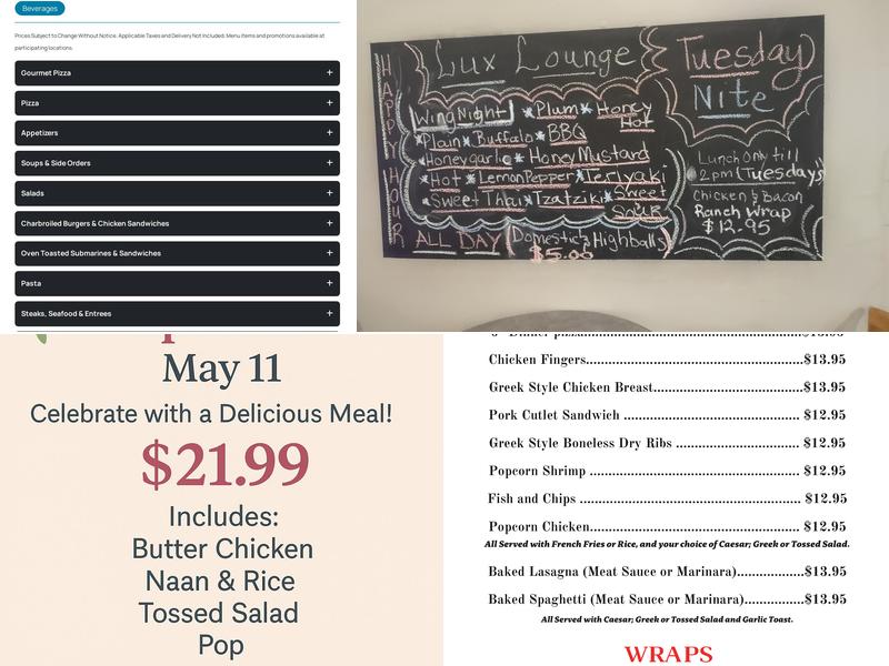 Trifon's Pizza Menu