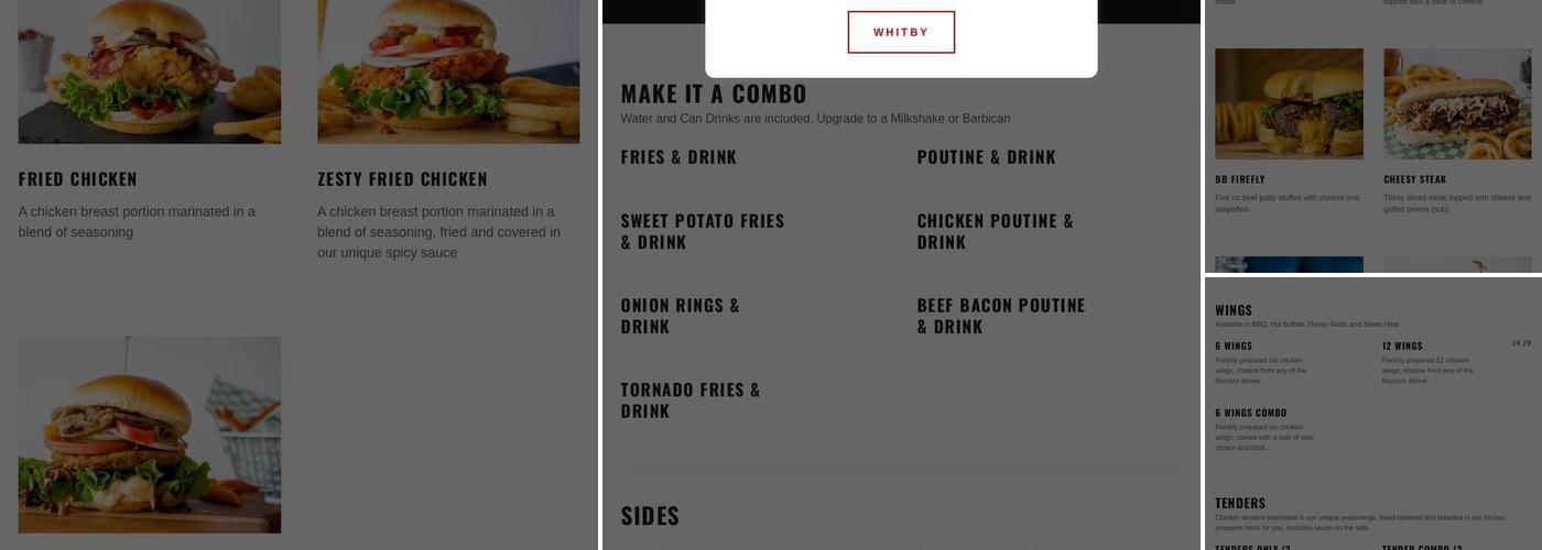 B Boyz Milton Menu