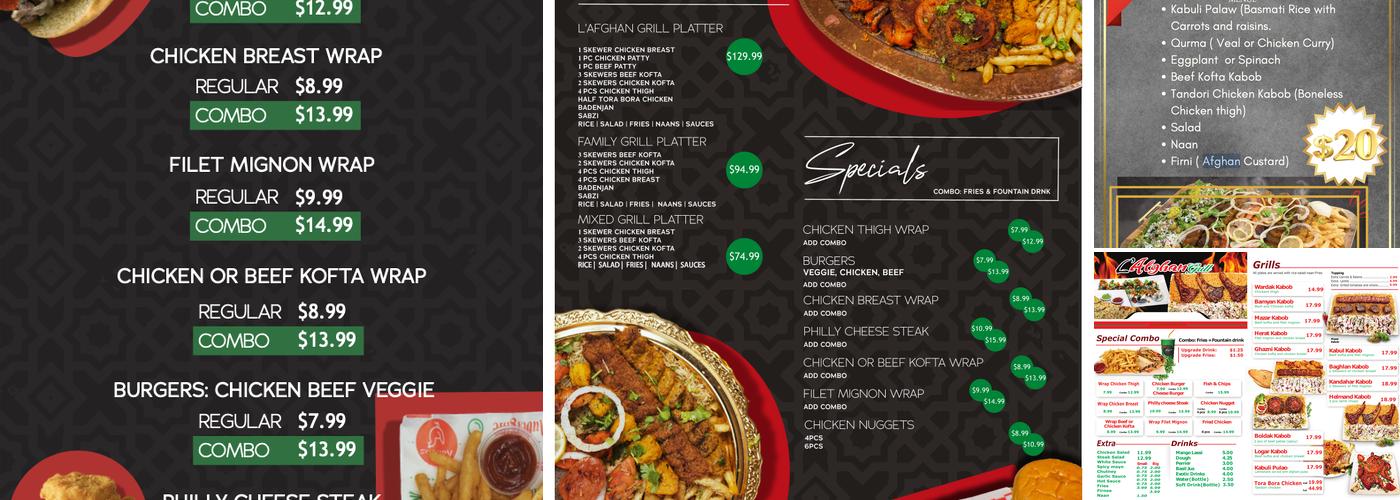 L’ Afghan Grill Menu