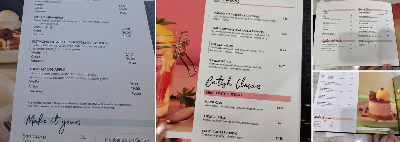 Heavenly Desserts Menu