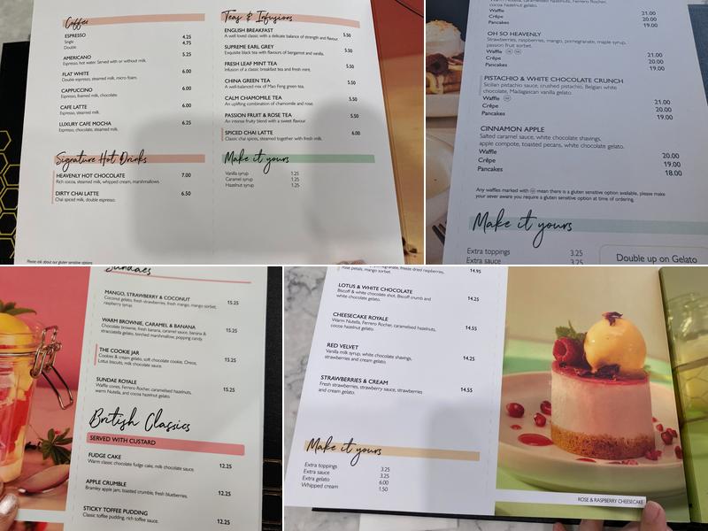 Heavenly Desserts Menu