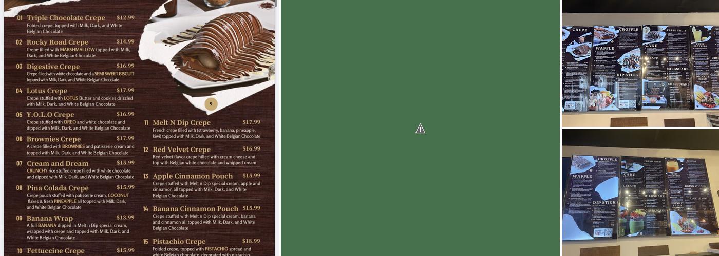 Melt n dip Menu