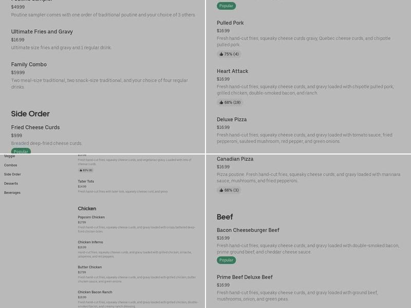 The Poutine Menu