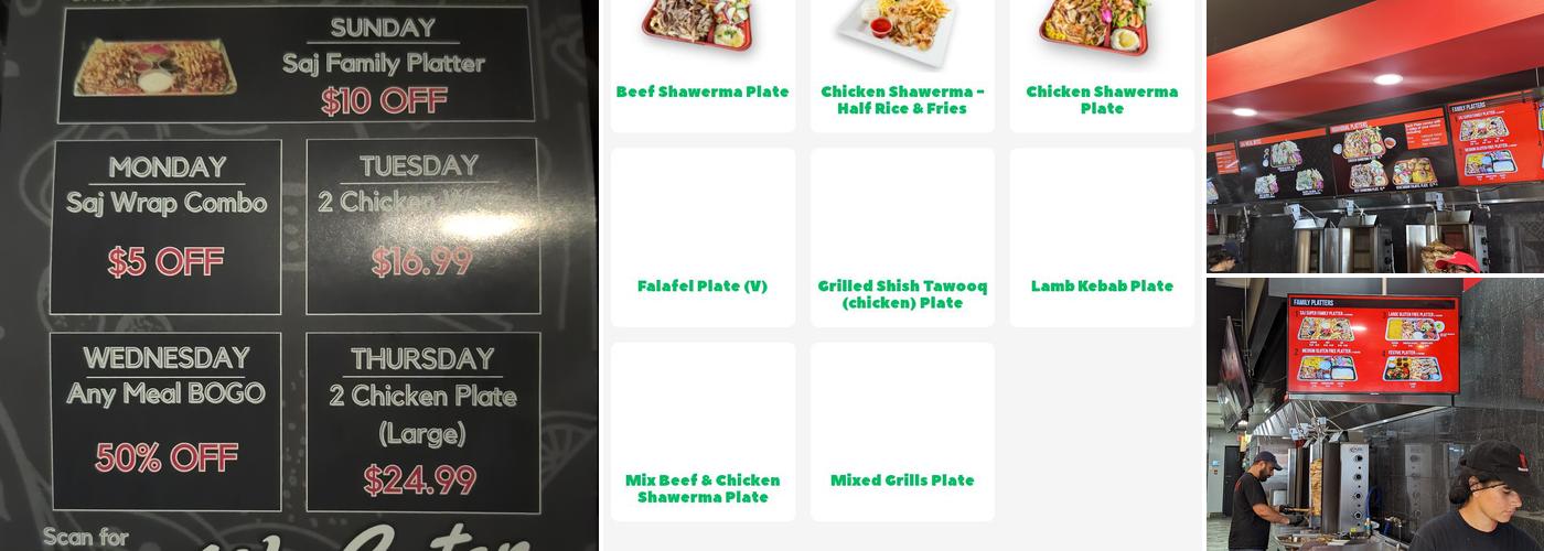 Shawerma Plus - Erin Mills Menu