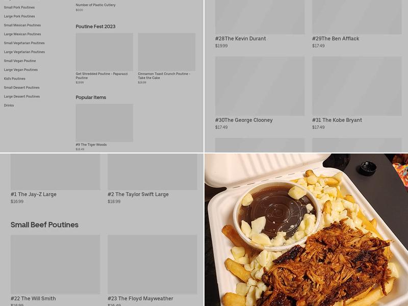 Paparazzi Poutine Menu