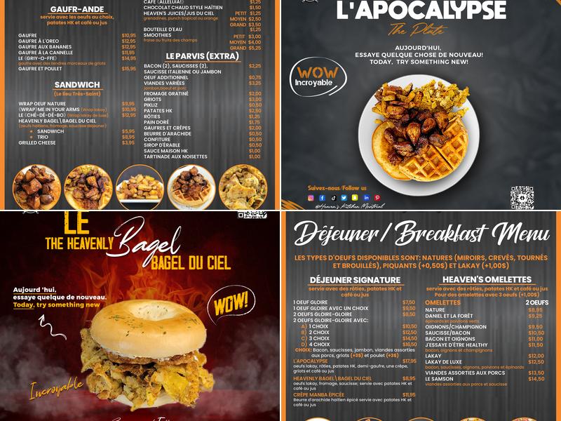 Heaven's Kitchen Menu