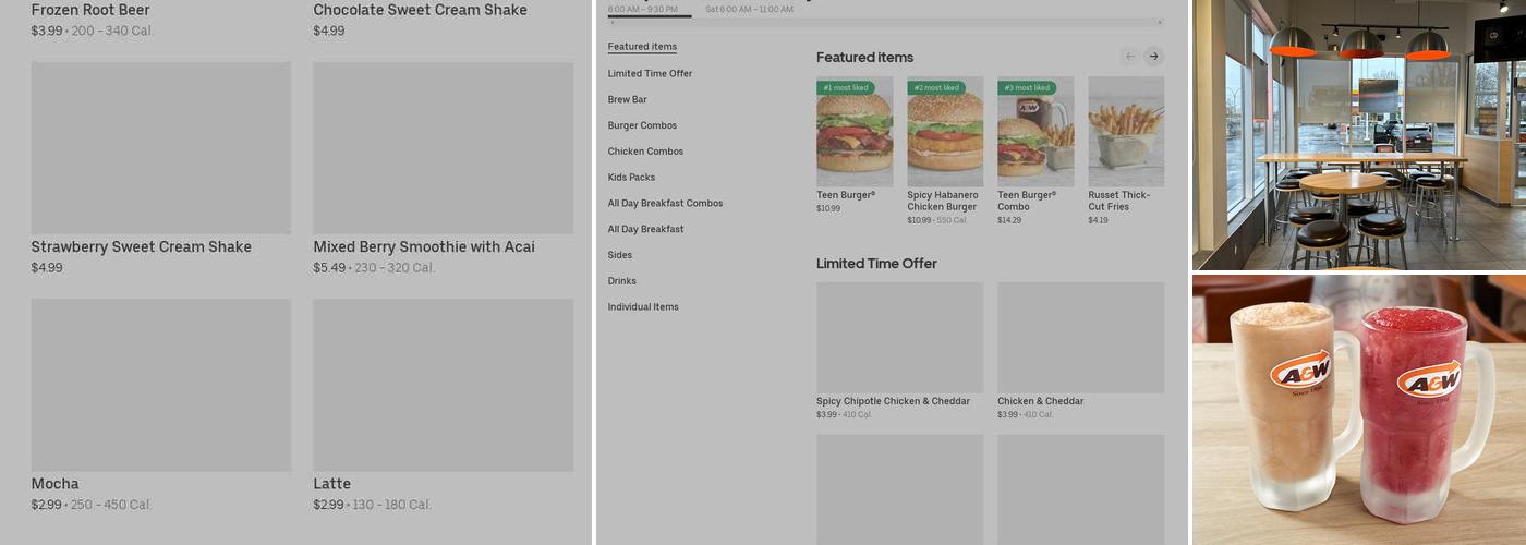 A&W Canada Menu