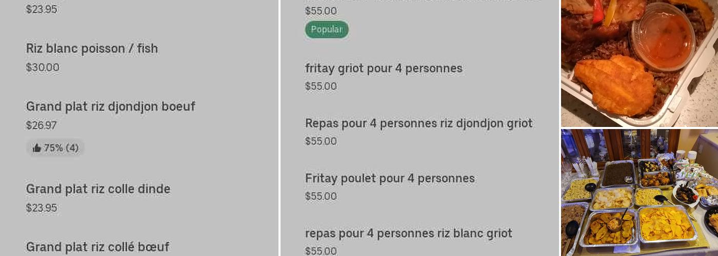 Chala le gouter antillais Menu