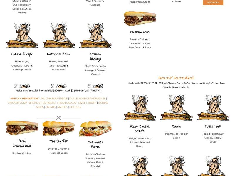 Philthy Philly's- Moose Jaw Menu