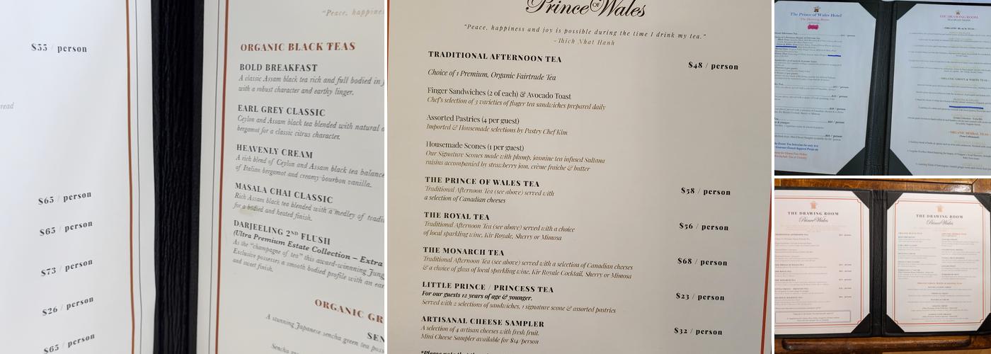 The Drawing Room Menu