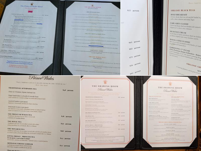 The Drawing Room Menu