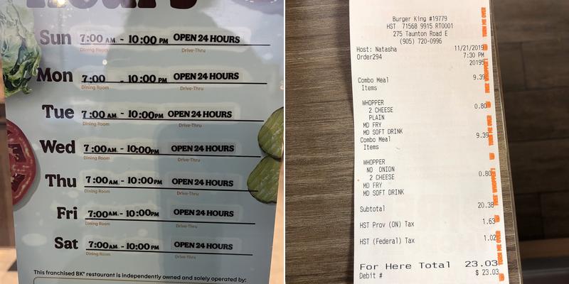 Burger King Menu