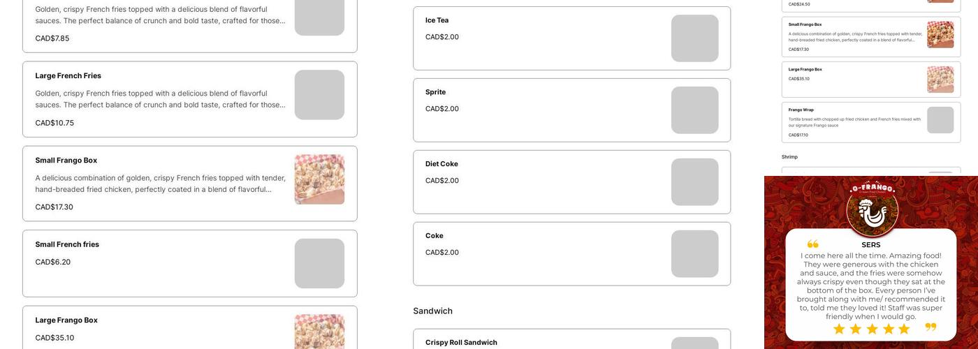 O-FRANGO Menu