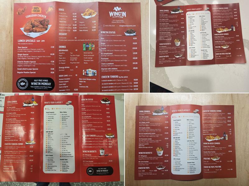 Wing'In Menu