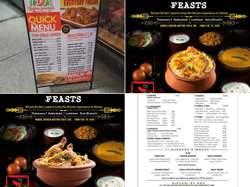 Tadka Junction Ottawa Menu