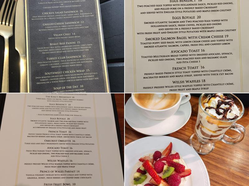 Oakcrest Co. Menu