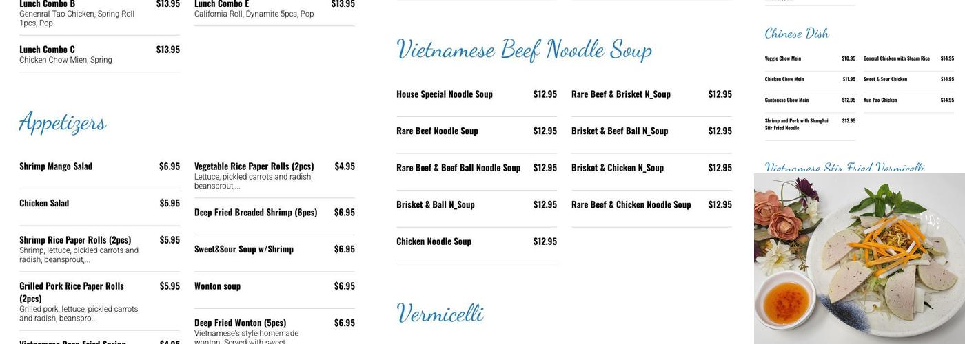 Chopstics Menu