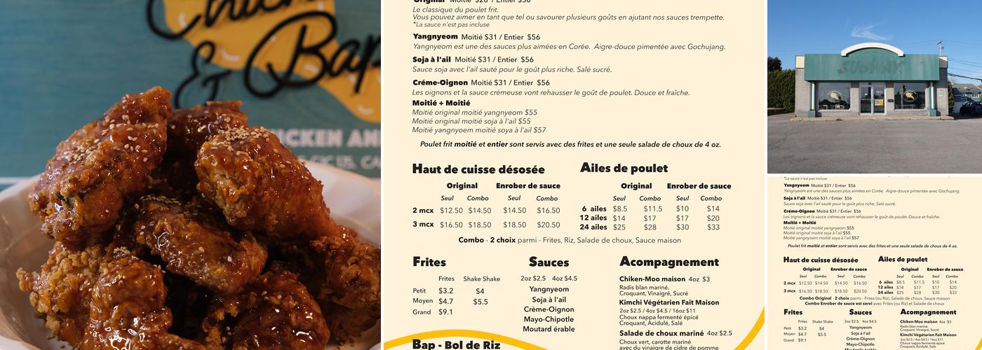 Chicken & Bap Menu