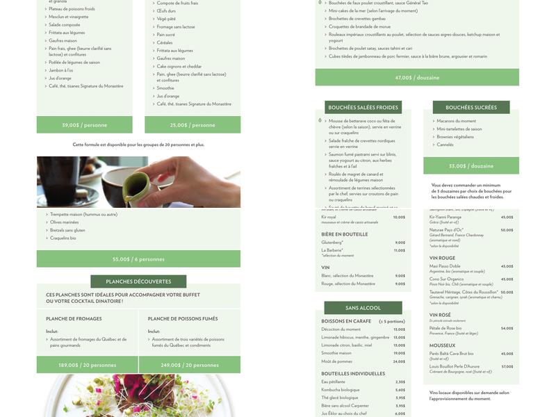 Le Vivoir Menu