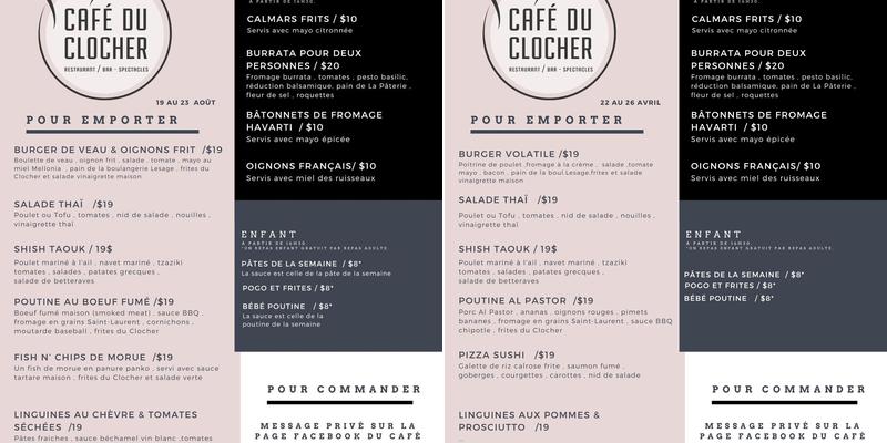 Le Café Du Clocher Menu