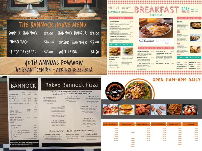 The Bannock House Menu