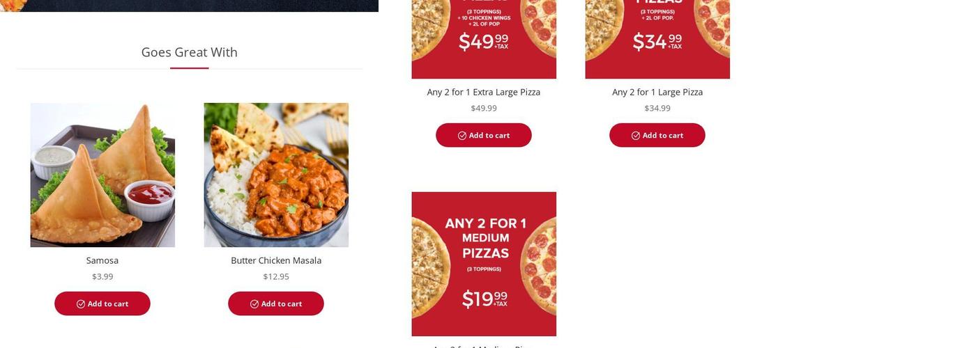 Regina Prairie Pizza & Wings Menu