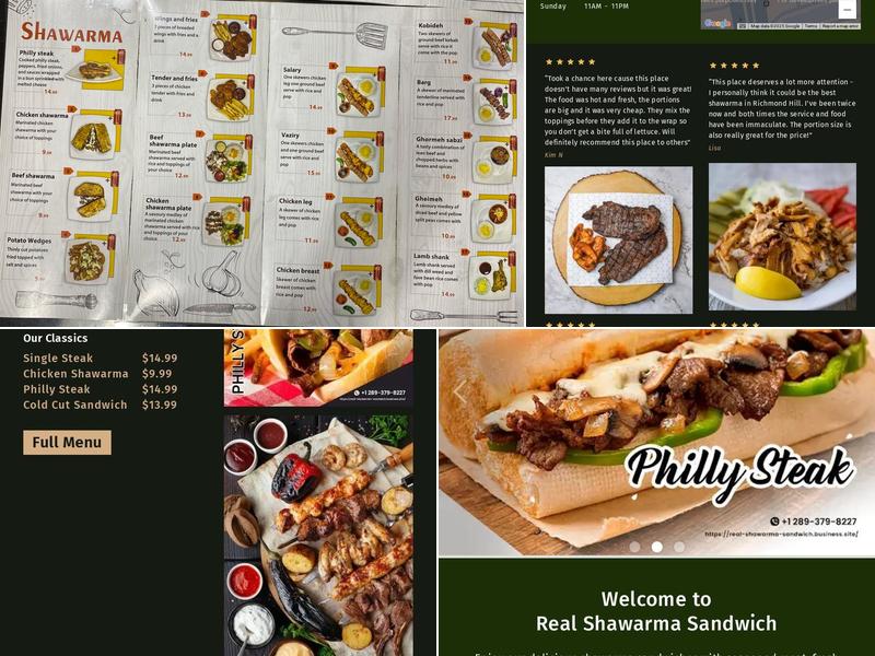 Real Shawarma sandwich Menu