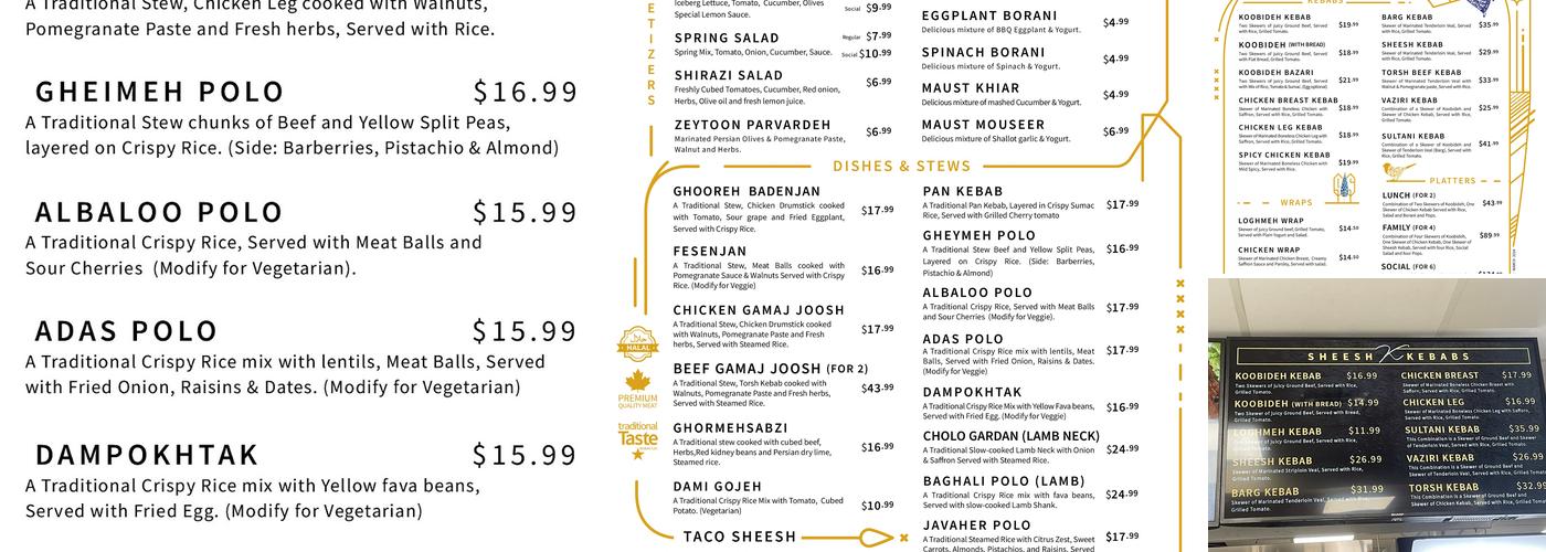 CHELO SHEESH Menu