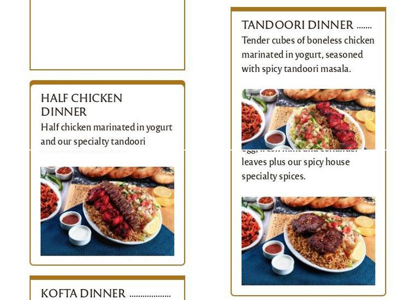 Caravan Kabob House Menu