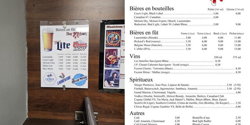 Bar Nelson Menu