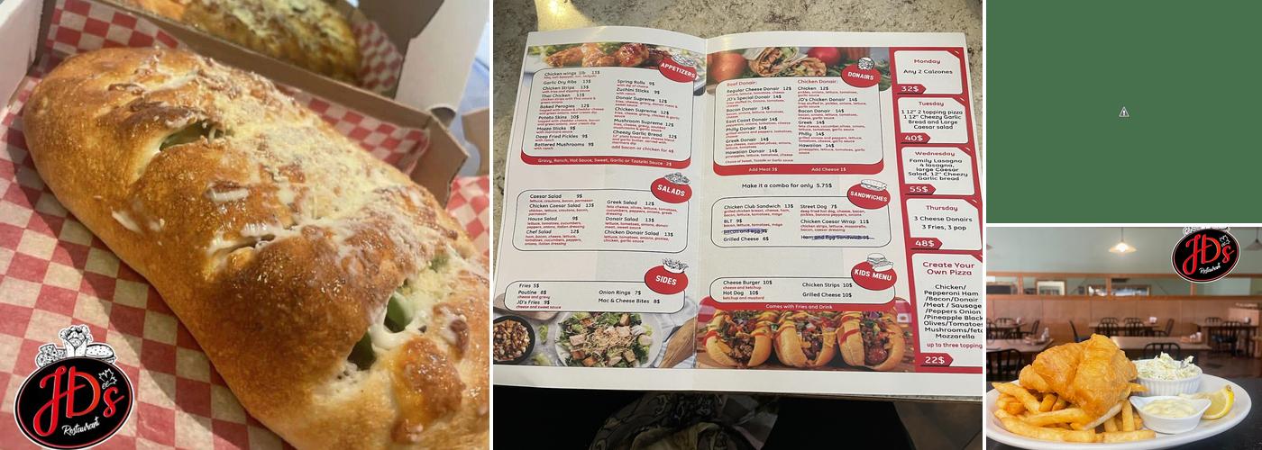 JD's Restaurant Menu