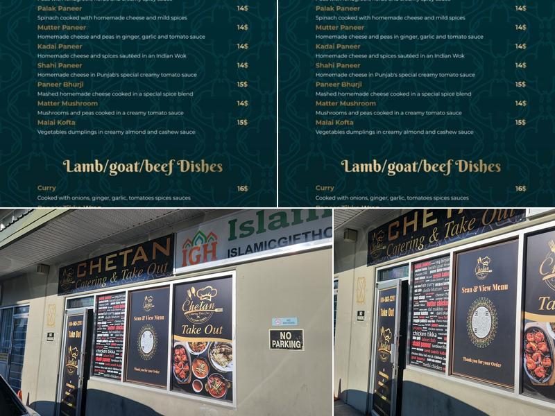 Chetan Catering and Take out Menu