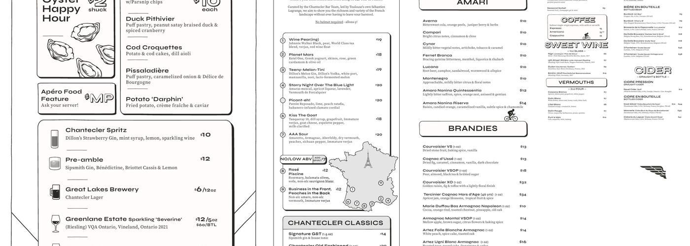 Chantecler Menu