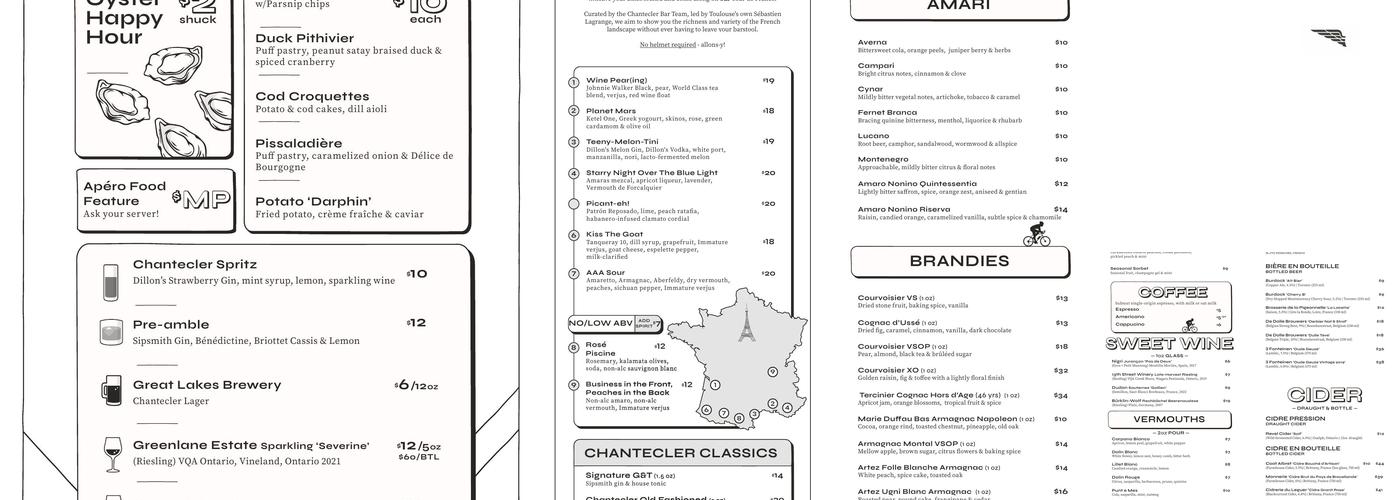 Chantecler Menu