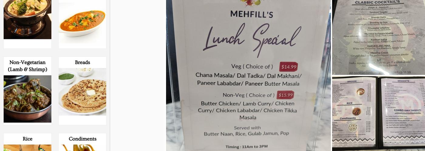 Mehfill Indian Cuisine (Toronto) Menu