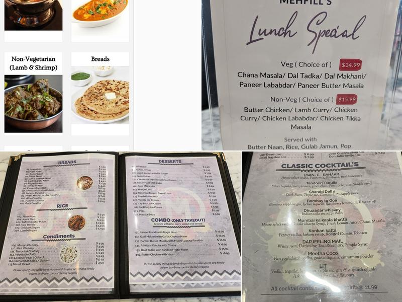 Mehfill Indian Cuisine (Toronto) Menu
