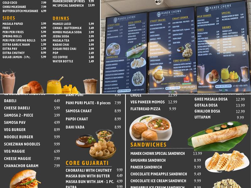 Manek Chowk - Indian Street Food Menu