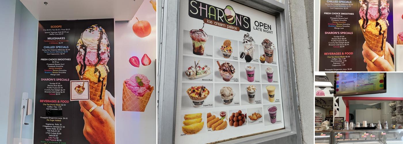 Sharon's Ice Cream Menu