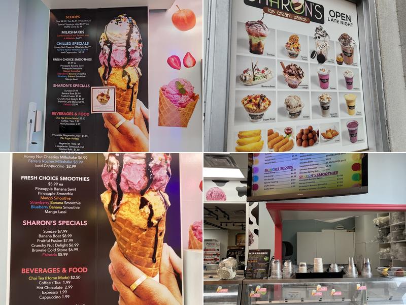 Sharon's Ice Cream Menu