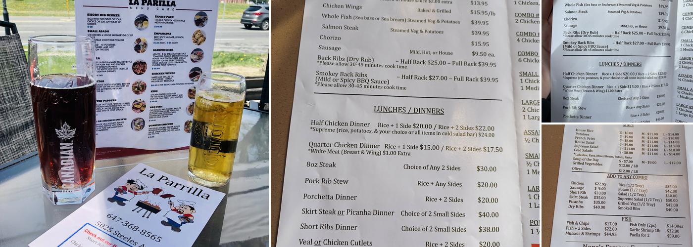 La Parrilla Menu