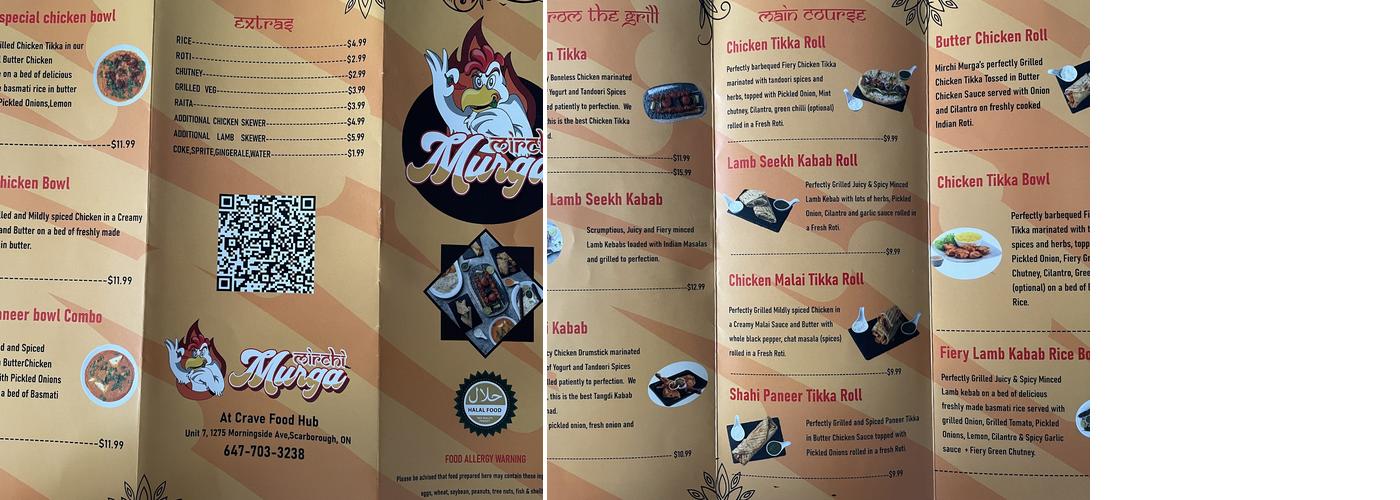 Mirchi Murga Menu