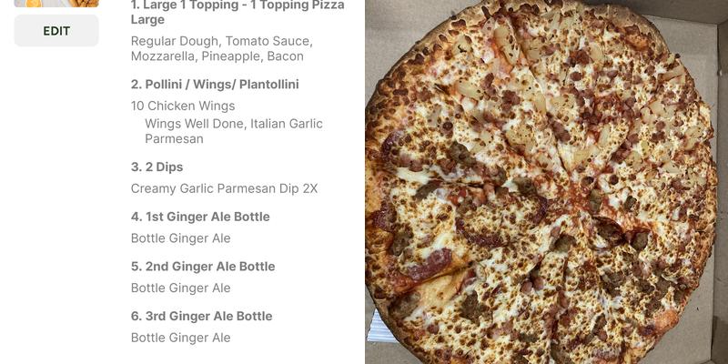 Pizza Nova Support Office Menu